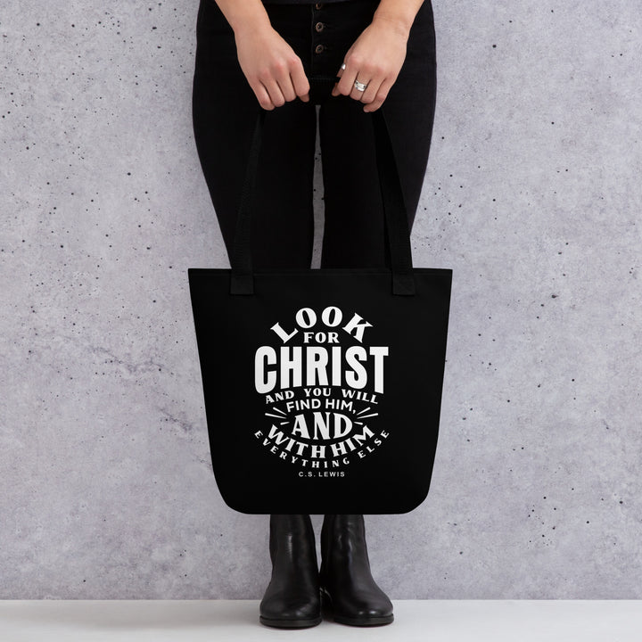 Christian Tote Bag Look For Christ Black Tote Bags   