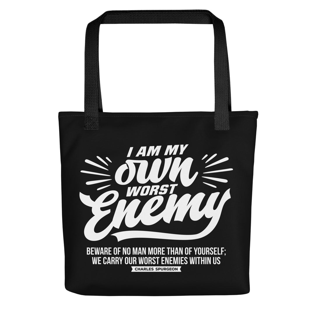 Christian Tote Bag Worst Enemy Black Tote Bags Default Title  