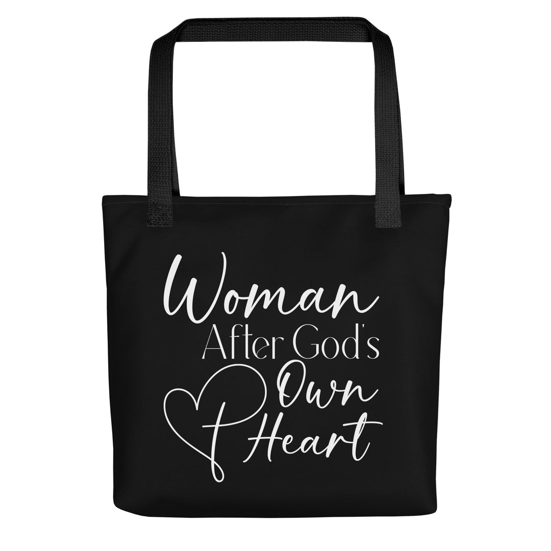 Christian Tote Bag Woman God's Heart Black Tote Bags Default Title  