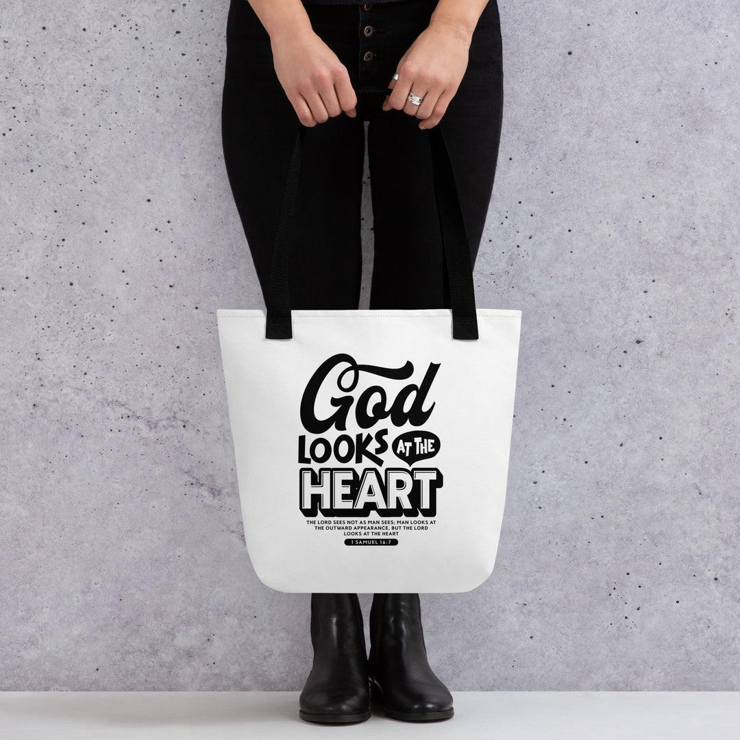 Christian Tote Bag Looks At Heart White Tote Bags   