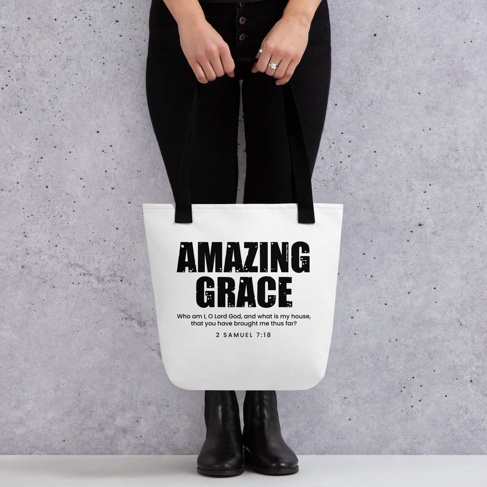 Christian Tote Bag Amazing Grace White Tote Bags   