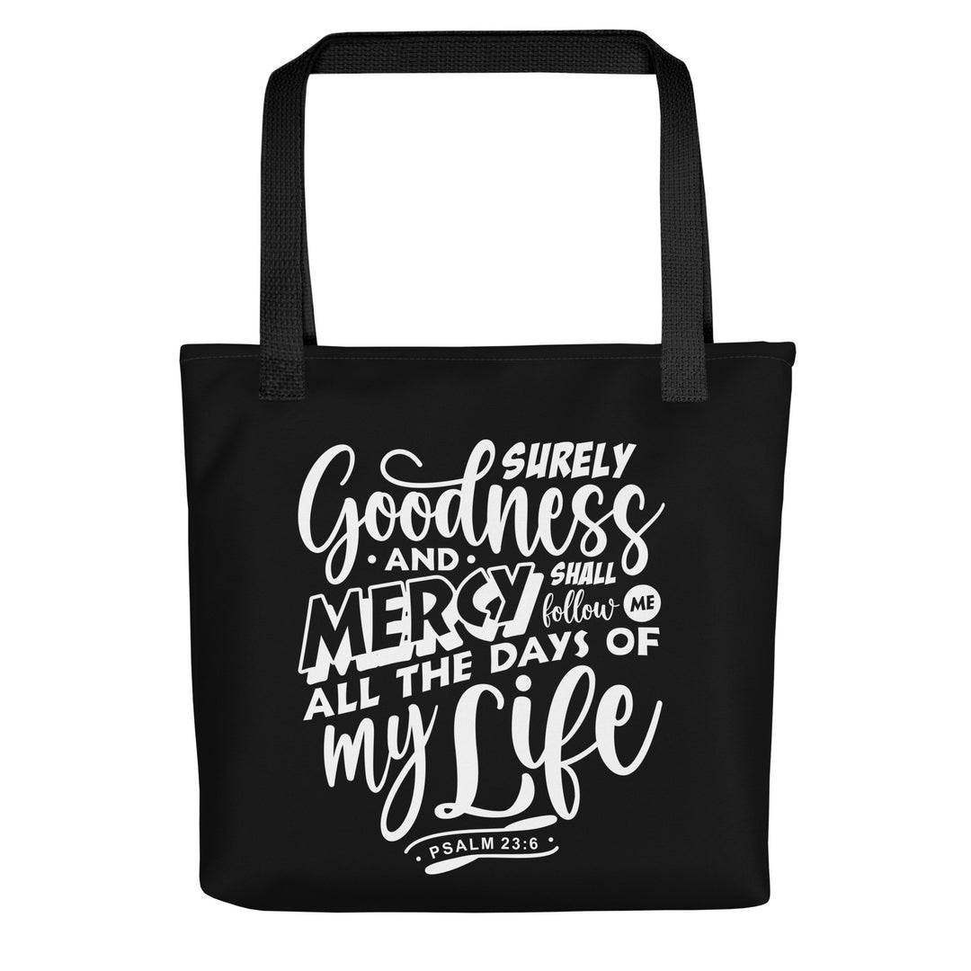 Christian Tote Bag Goodness and Mercy Black Tote Bags Default Title  