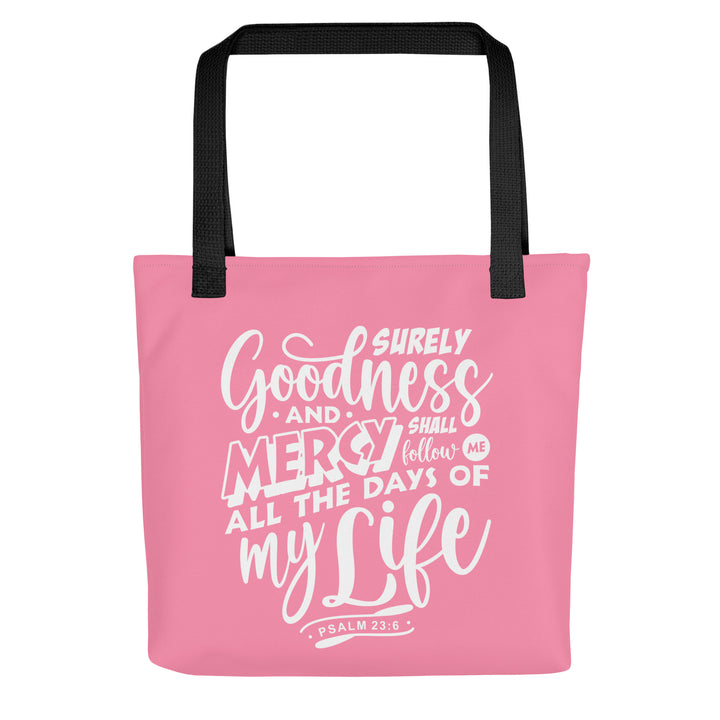 Christian Tote Bag Goodness and Mercy Pink Tote Bags Default Title  