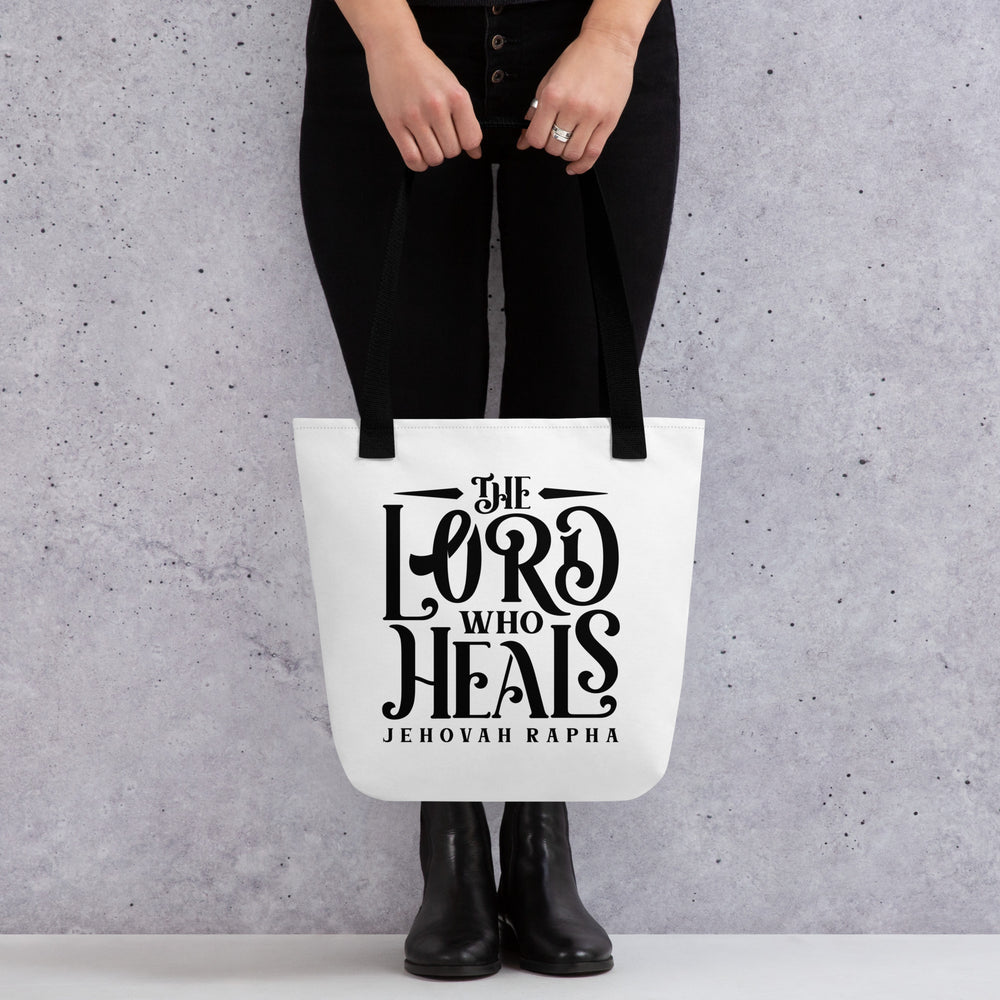 Christian Tote Bag The Lord Who Heals Black Tote Bags   