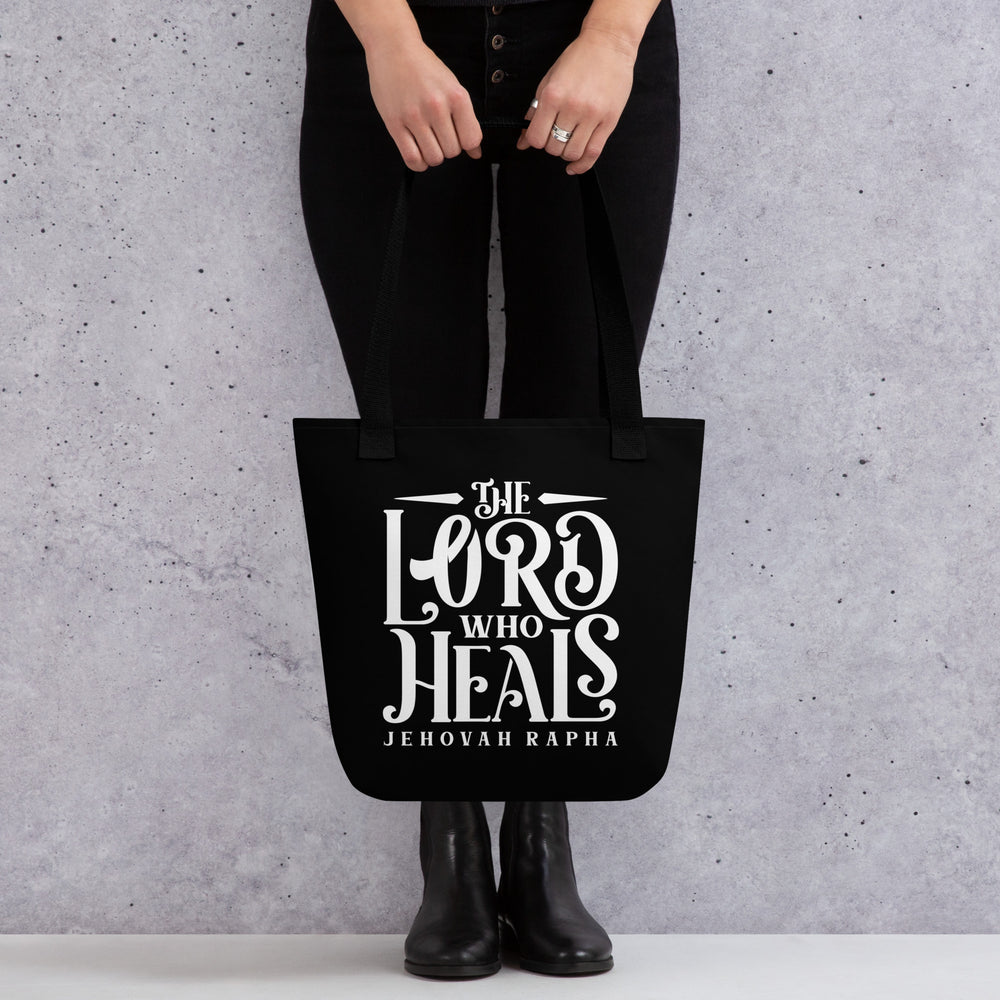 Christian Tote Bag The Lord Who Heals Black Tote Bags   