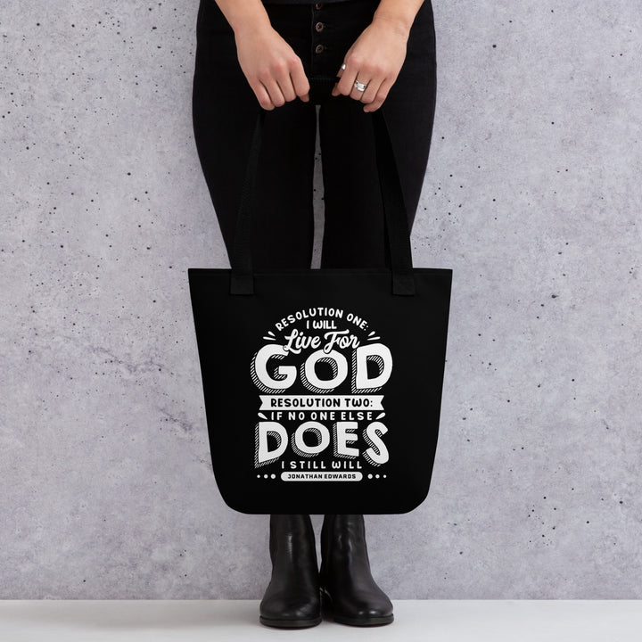 Christian Tote Bag Live For God Black Tote Bags   