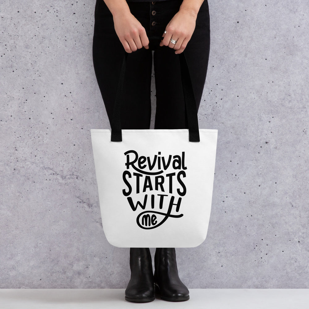 Christian Tote Bag Revival Starts With Me White Tote Bags   