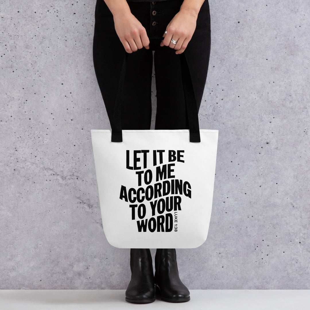 Christian Tote Bag According To Your Word White Tote Bags   