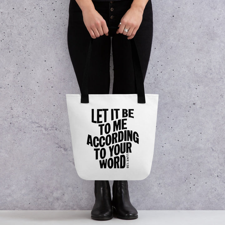 Christian Tote Bag According To Your Word White Tote Bags   