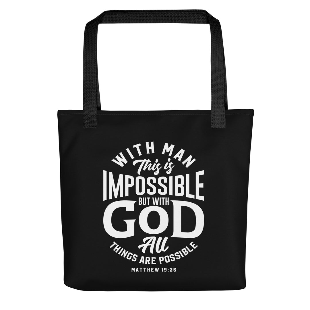 Christian Tote Bag All Things Possible Black Tote Bags Default Title  