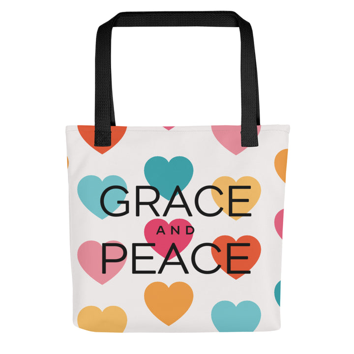 Christian Tote Bag Grace and Peace Hearts Tote Bags Default Title  