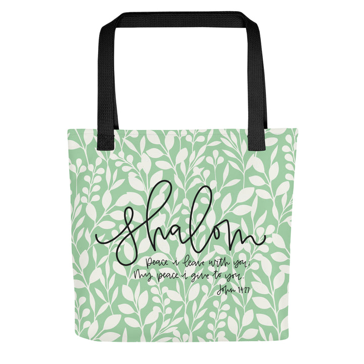 Christian Tote Bag Shalom Green Tote Bags Default Title  