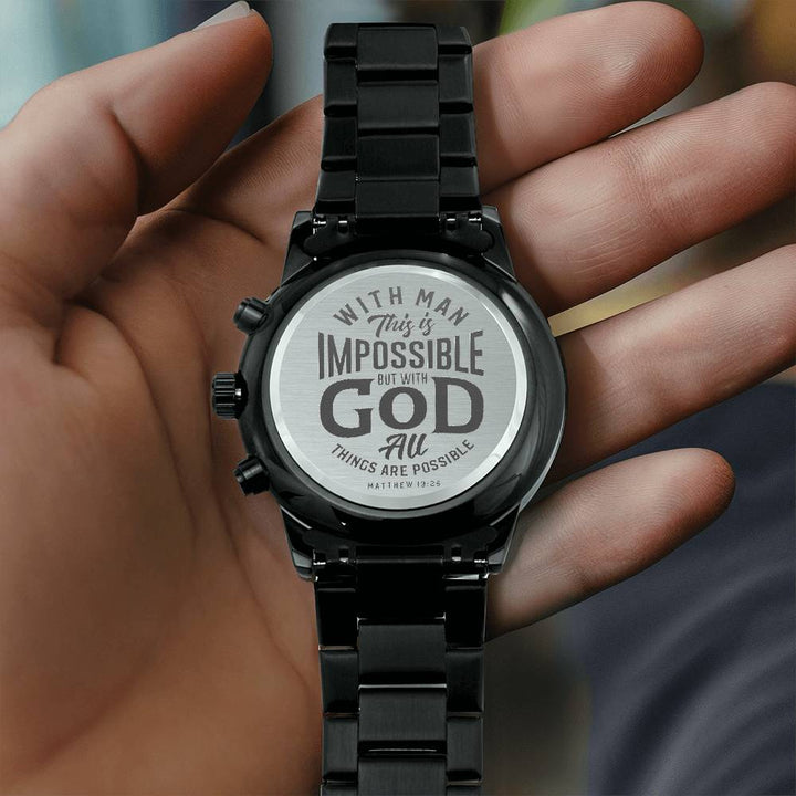 Christian Watch All Things Are Possible Black Chronograph Chronograph Watches