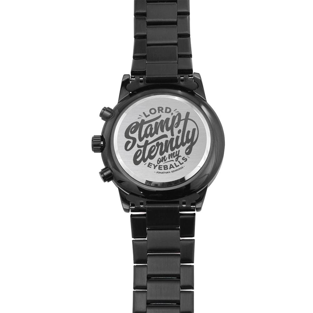 Christian Watch Stamp Eternity Engraved Black Chronograph Chronograph Watches