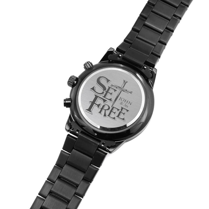 Christian Watch Set Free Engraved Black Chronograph Chronograph Watches