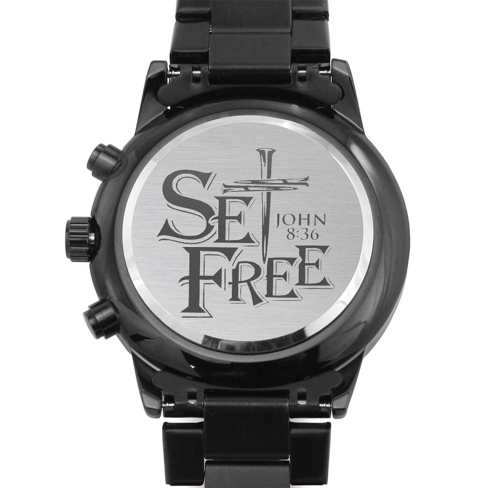 Christian Watch Set Free Engraved Black Chronograph Chronograph Watches Two Tone Box