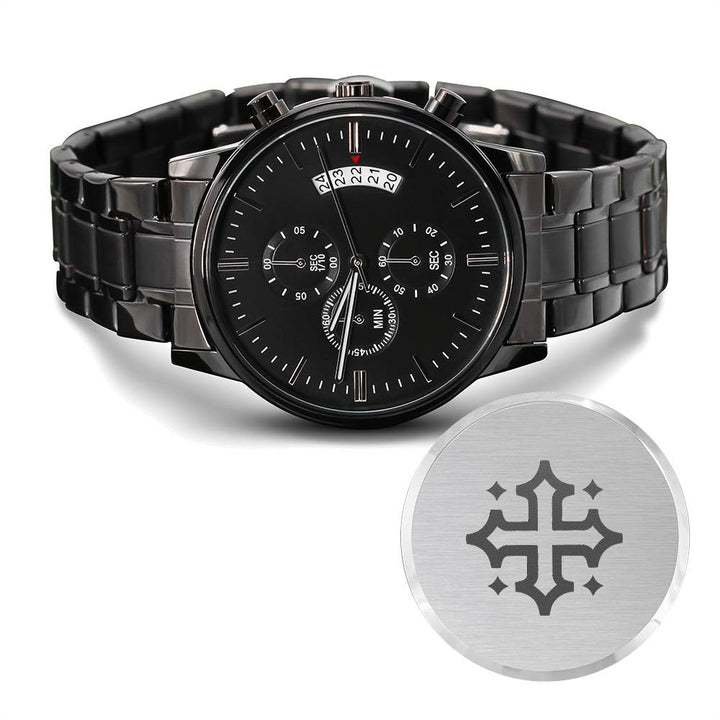 Christian Watch Acts 29 Cross Engraved Black Chronograph Chronograph Watches