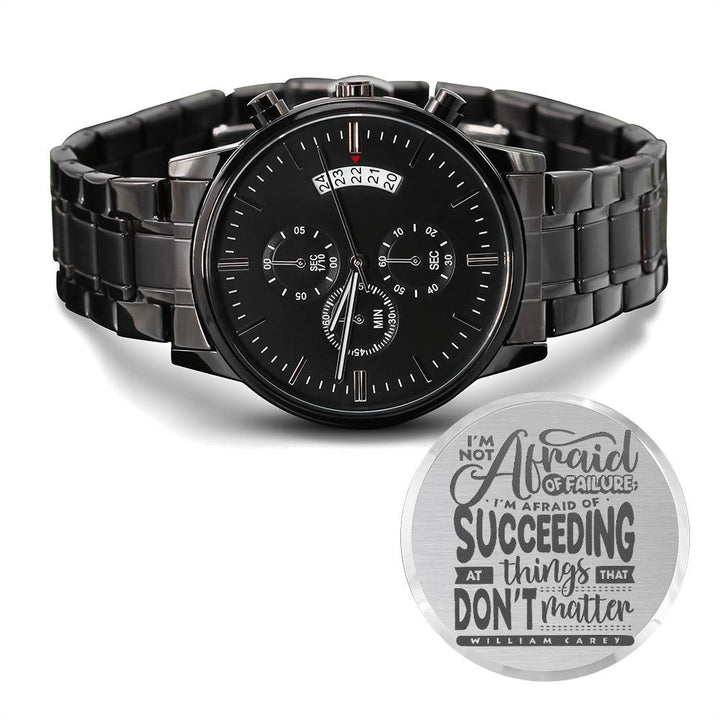 Christian Watch Things That Don't Matter Engraved Black Chronograph Chronograph Watches