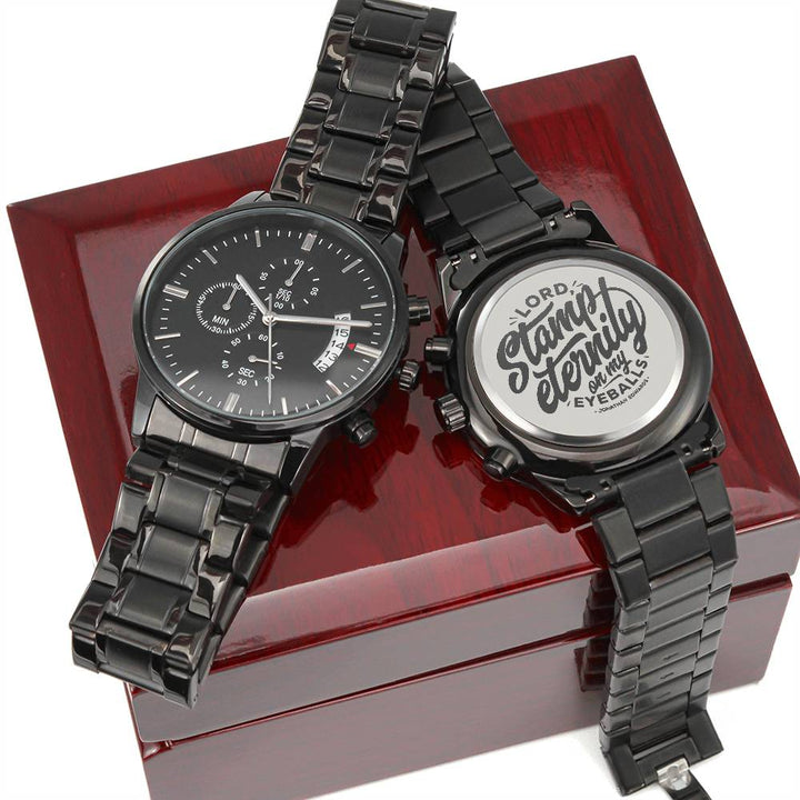 Christian Watch Stamp Eternity Engraved Black Chronograph Chronograph Watches Luxury Box w/LED