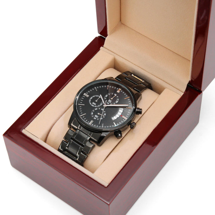 Christian Watch Prayer Life Engraved Black Chronograph Chronograph Watches