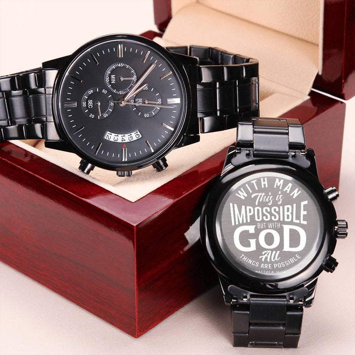 Christian Watch All Things Are Possible Black Chronograph Chronograph Watches