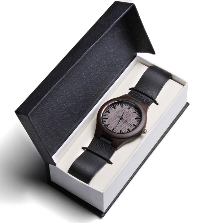 Christian Watch Goodness and Mercy Engraved Wooden Sandalwood Watches Standard Box