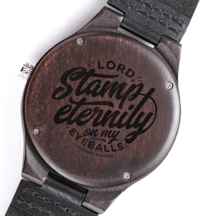 Christian Watch Stamp Eternity Engraved Wooden Sandalwood Watches