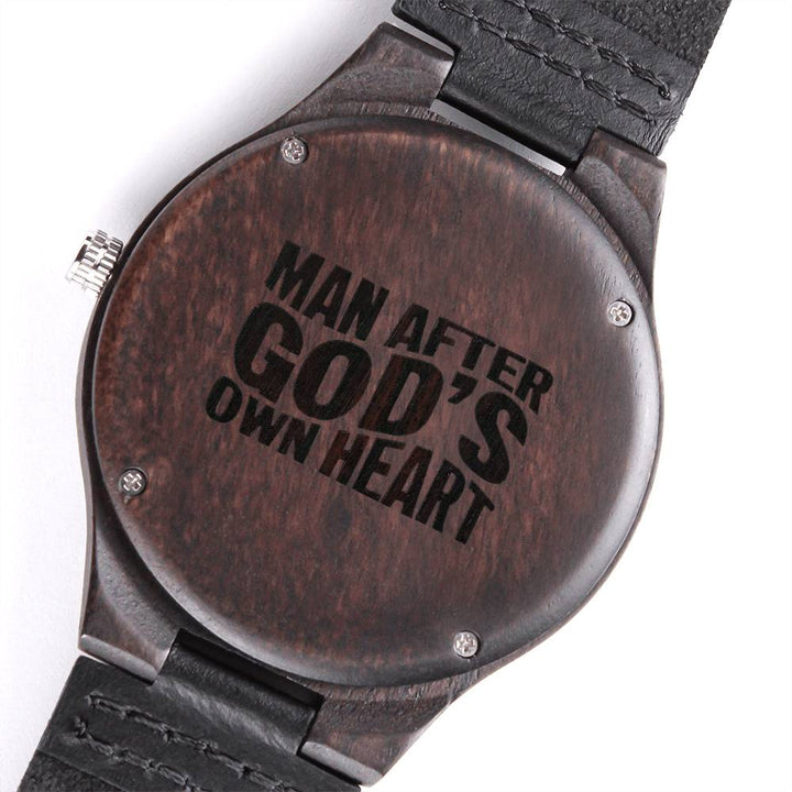 Christian Watch Man After God's Heart Engraved Wooden Sandalwood Watches