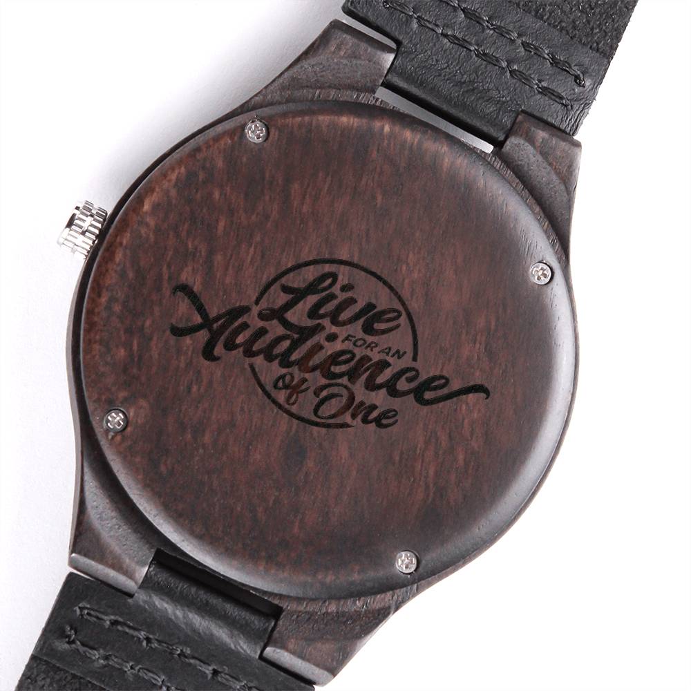 Christian Watch Audience of One Engraved Wooden Sandalwood Watches