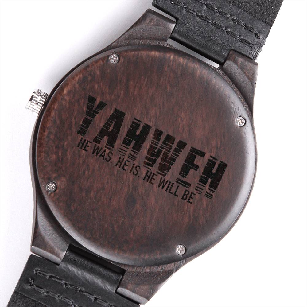 Christian Watch Yahweh Engraved Wooden Sandalwood Watches