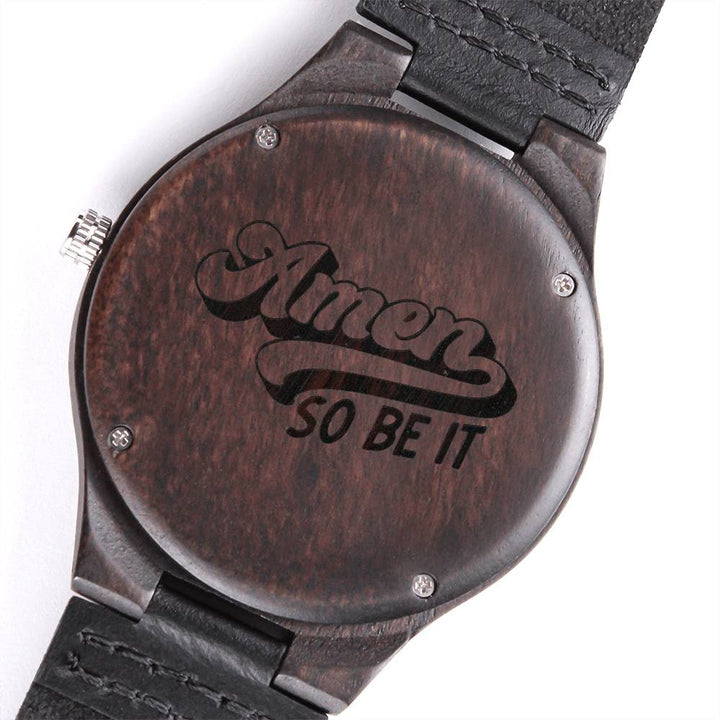 Christian Watch Amen So Be It Engraved Wooden Sandalwood Watches