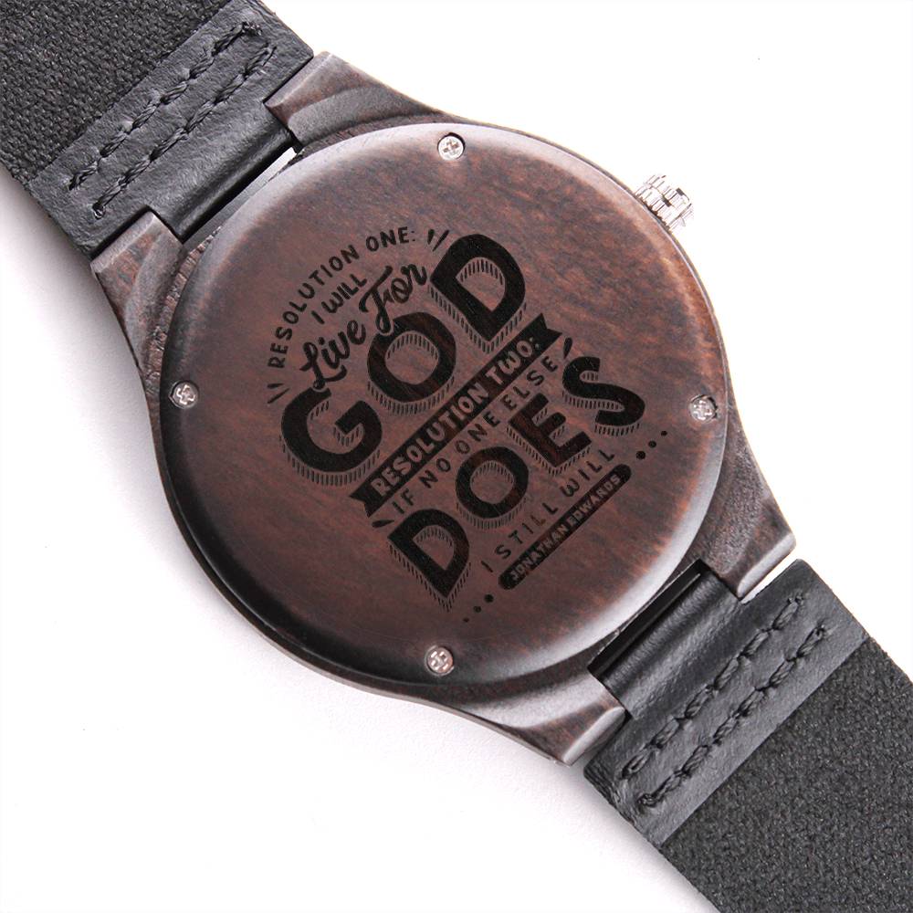 Christian Watch Live For God Engraved Wooden Sandalwood Watches Standard Box