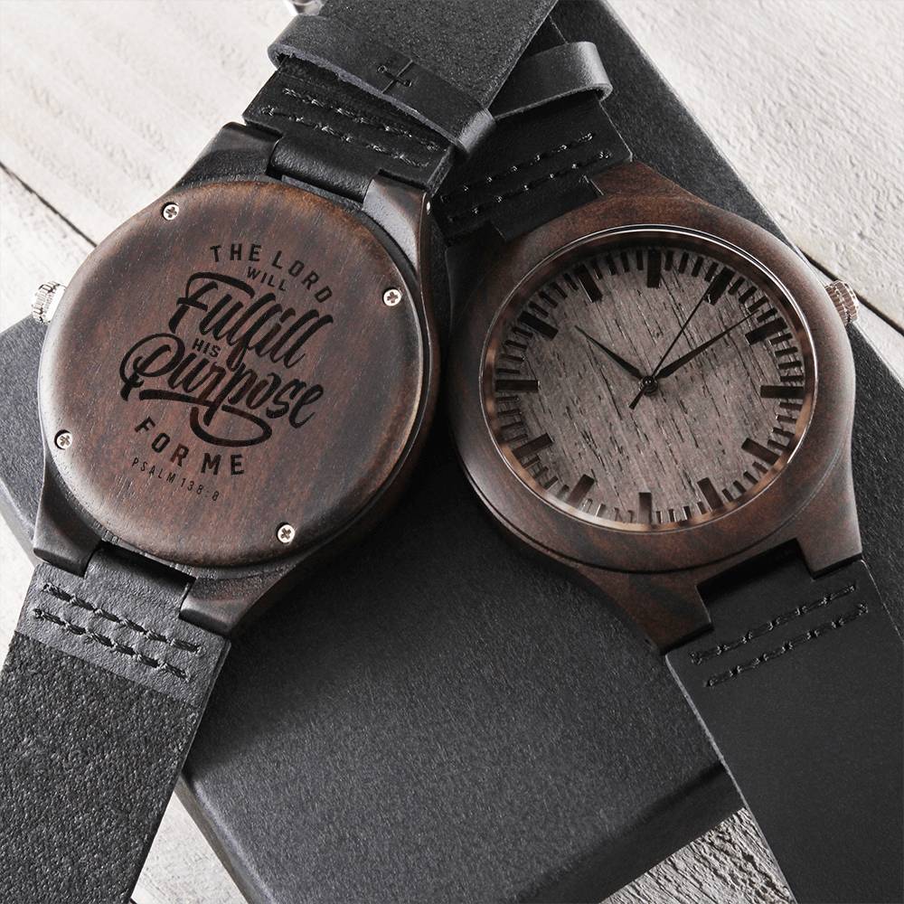 Christian Watch Fulfill His Purpose Engraved Wooden Sandalwood Watches