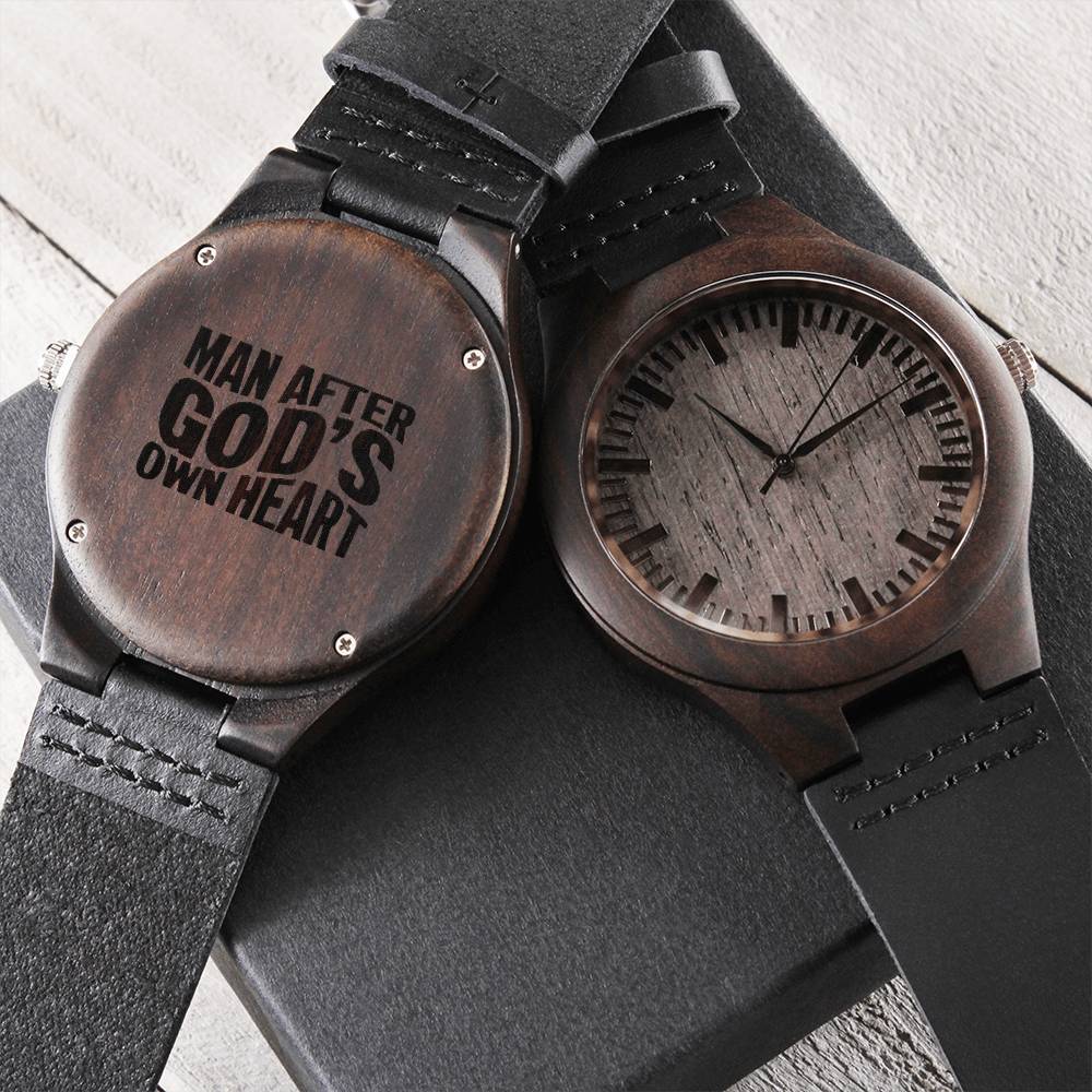 Christian Watch Man After God's Heart Engraved Wooden Sandalwood Watches