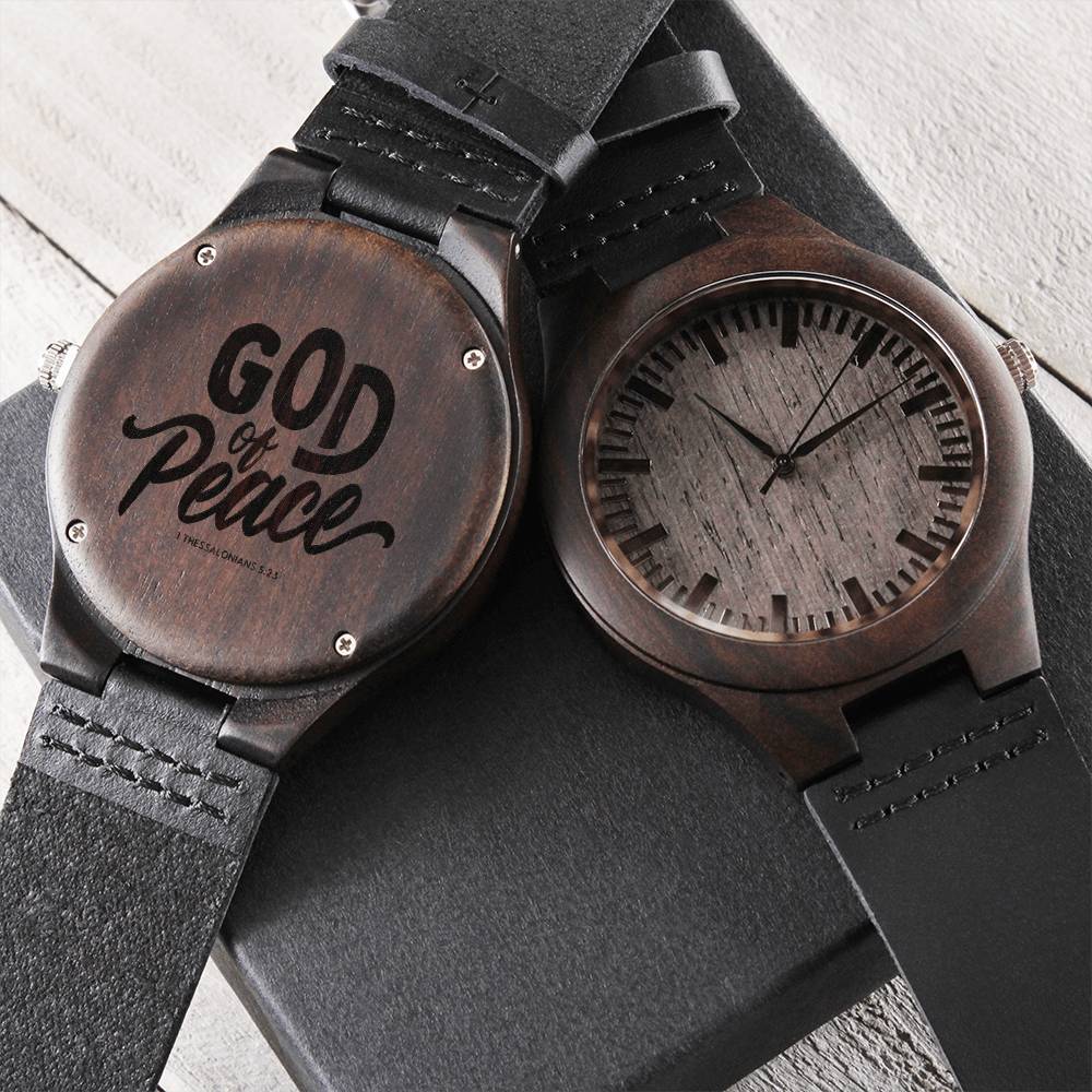 Christian Watch God of Peace Engraved Wooden Sandalwood Watches