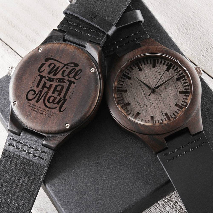 Christian Watch I Will Be That Man Engraved Wooden Sandalwood Watches