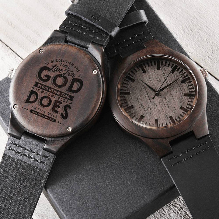 Christian Watch Live For God Engraved Wooden Sandalwood Watches