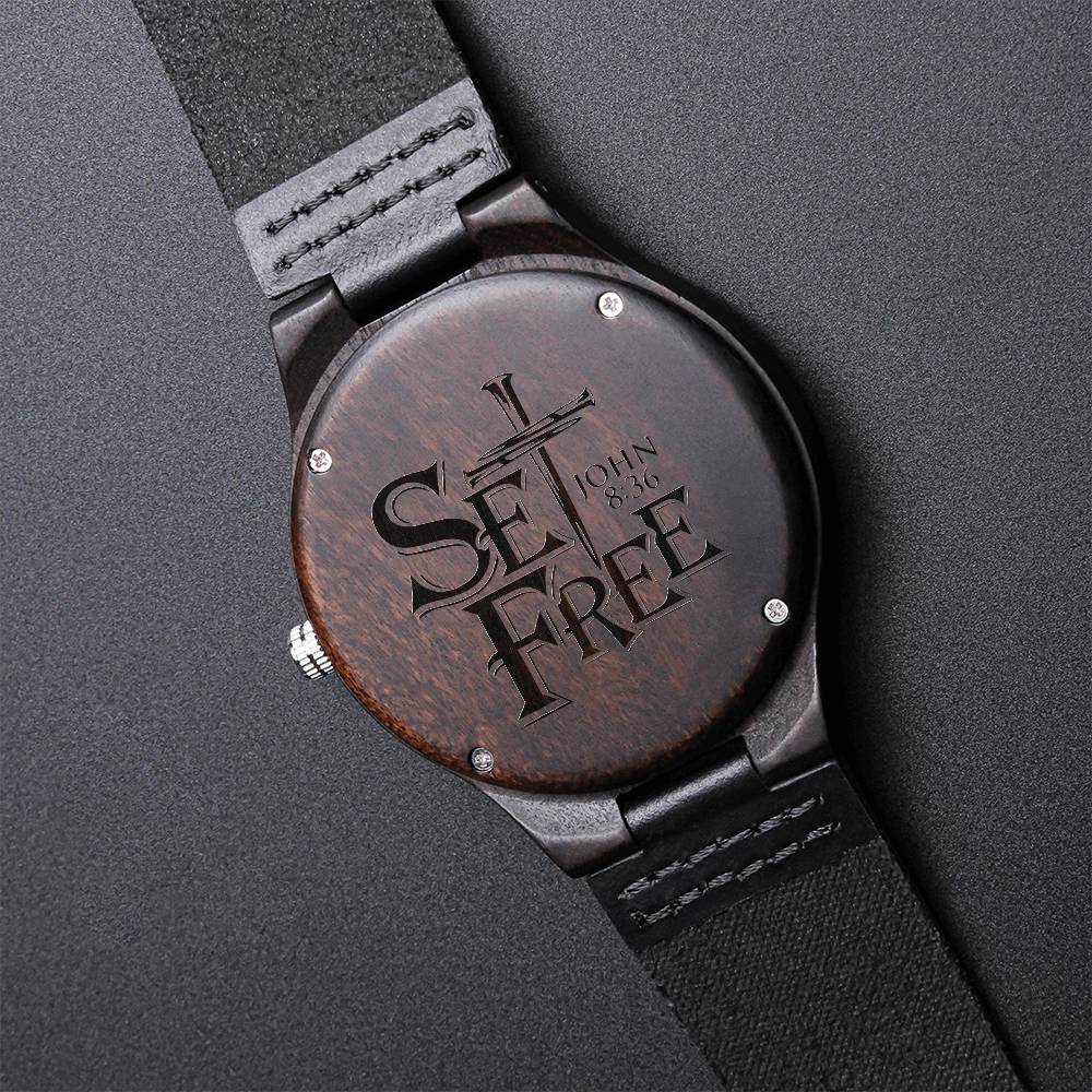 Christian Watch Set Free Engraved Wooden Sandalwood Watches