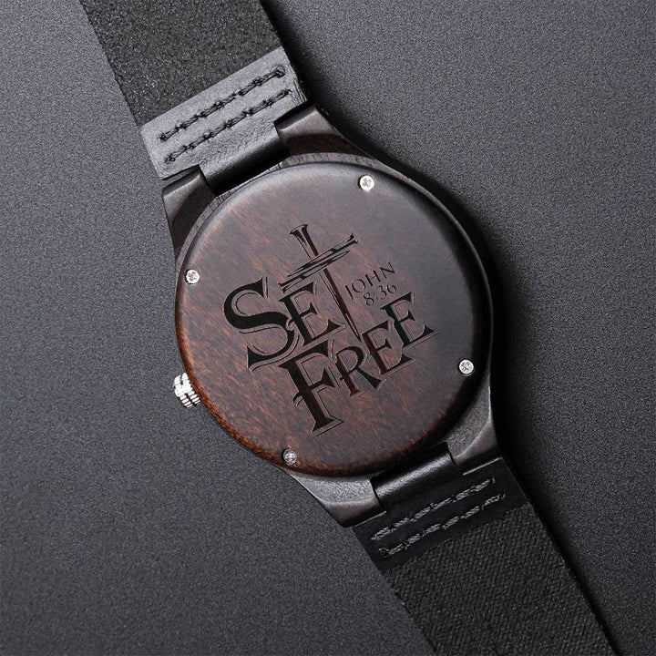 Christian Watch Set Free Engraved Wooden Sandalwood Watches