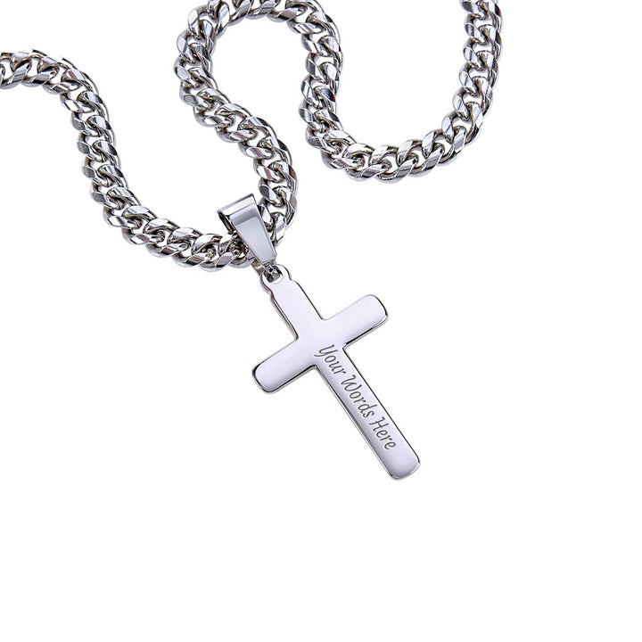 Personalized Cross Necklace Cuban Link Chain Cross Necklaces   