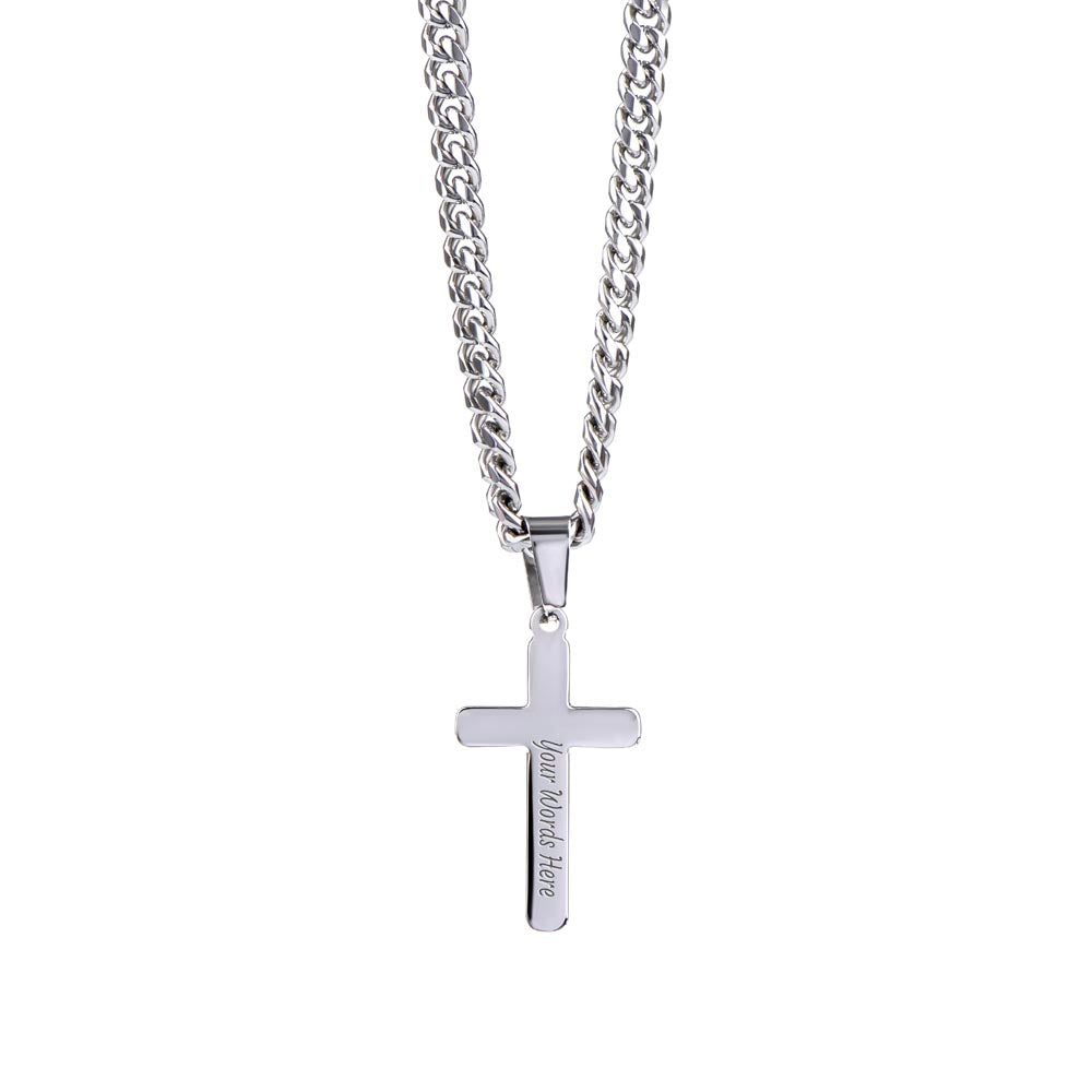 Personalized Cross Necklace Cuban Link Chain Cross Necklaces   