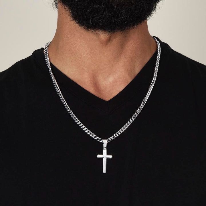 Personalized Cross Necklace Cuban Link Chain Cross Necklaces   