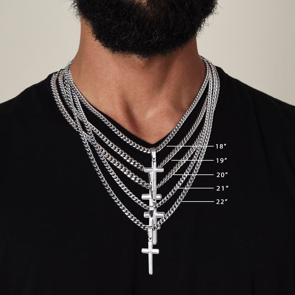 Personalized Cross Necklace Cuban Link Chain Cross Necklaces   