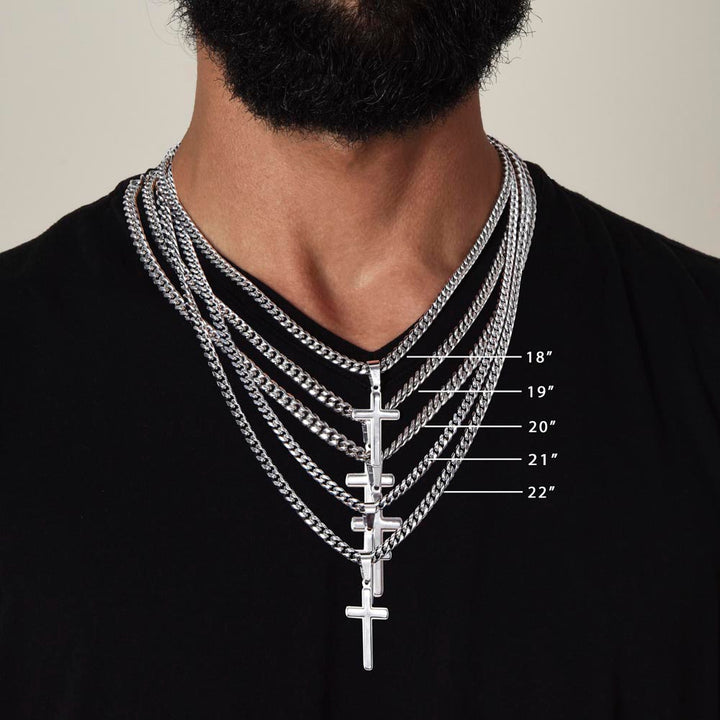 Personalized Cross Necklace Cuban Link Chain Cross Necklaces   