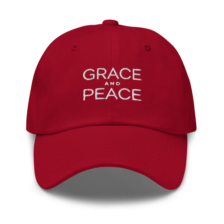 Christian Hat Grace and Peace Classic Dad Classic Dad Hat Cranberry