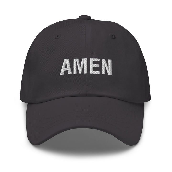 Christian Hat Amen Classic Dad Classic Dad Hat Dark Grey