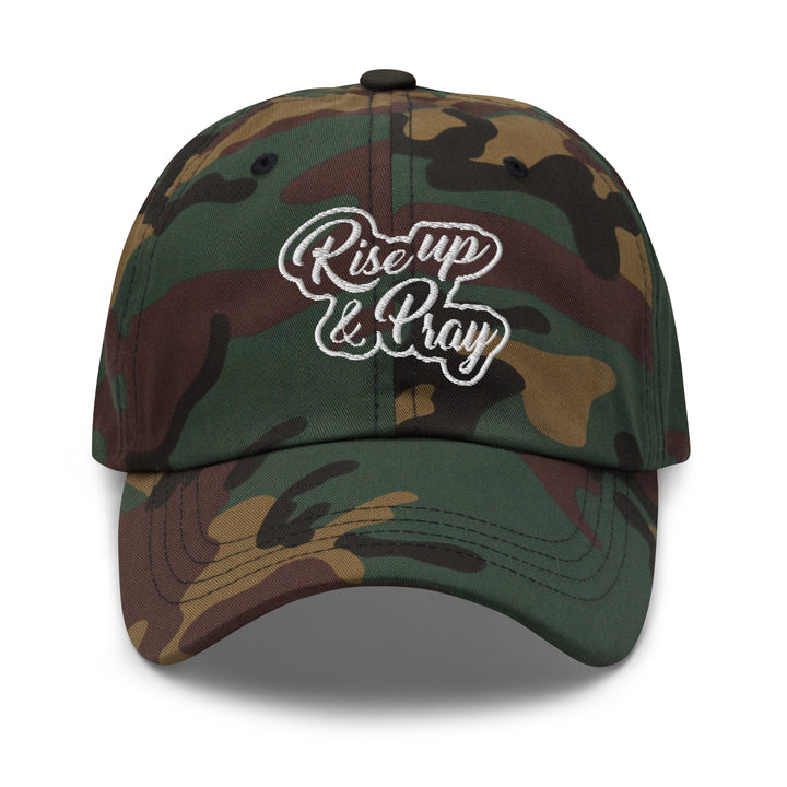 Christian Hat Rise Up & Pray Classic Dad Classic Dad Hat Green Camo