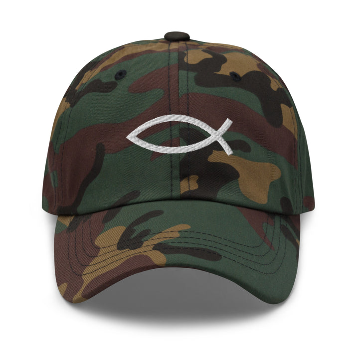 Christian Hat ΙΧΘΥΣ Fish Classic Dad Classic Dad Hat Green Camo