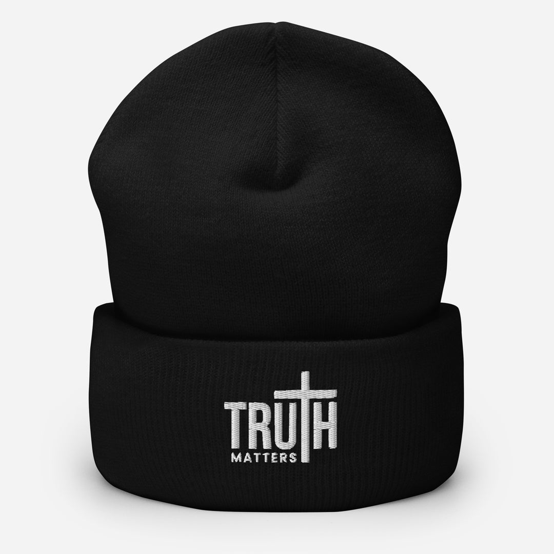 Christian Hat Truth Matters Beanie Cuffed Beanie Black