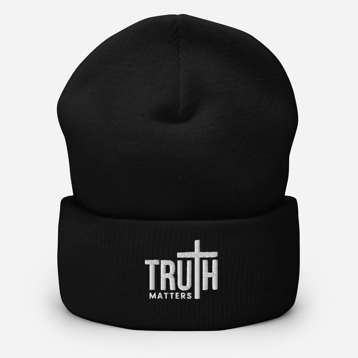 Christian Hat Truth Matters Beanie Cuffed Beanie Black